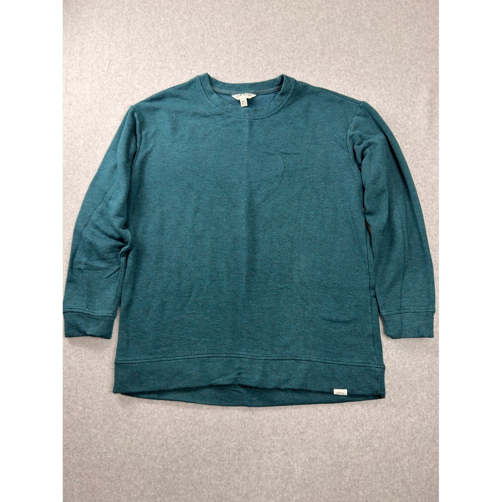 Orvis Classic Collection Teal Heather Crewneck Sweatshirt Mens Medium
